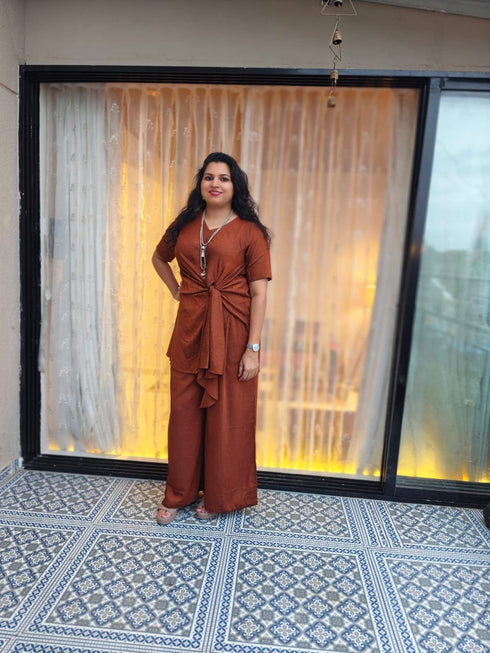 Rust Brown Knot Coord Set