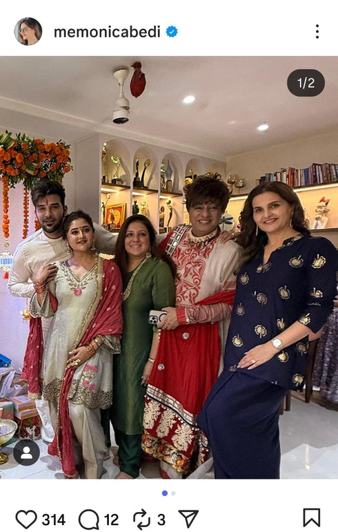 Gold Blue Short Kurta with Dhoti Skirt