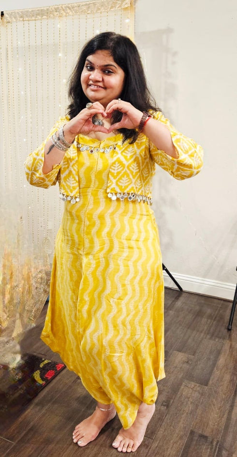 Yellow Jumpsuit Jacket Set