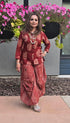 Jaipuri Maroon Drape Skirt Set For Women