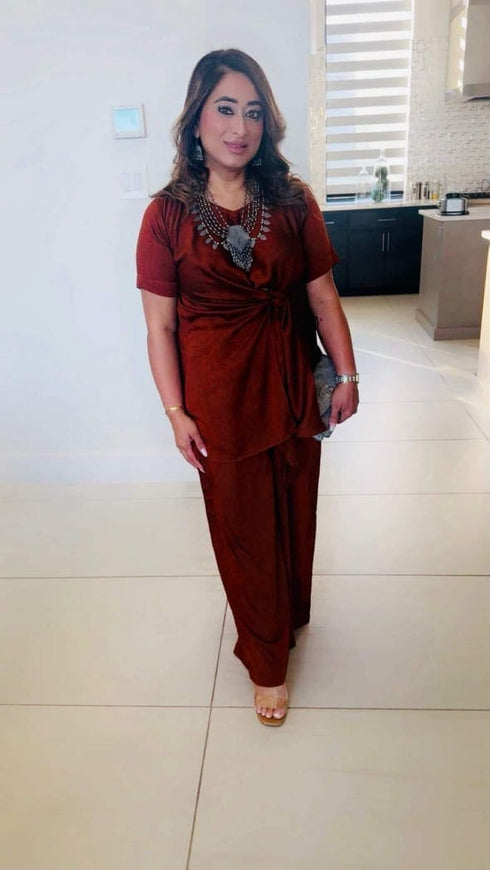 Rust Brown Knot Coord Set