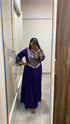 Purple Drape Skirt Set with Embroidered High-Low Top