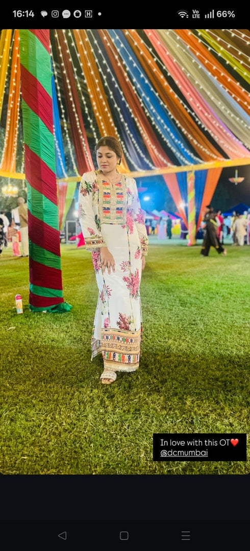 White Kareena Kapoor Kaftan Dress