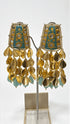 Turquoise Golden Leaf Dangler Earrings