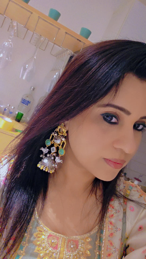 Dual Tone Green Bird Jumka