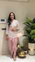 Pink Cutwork Kurta with Dhoti and Singlet