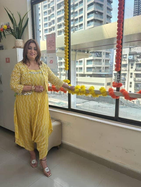 Yellow Jumpsuit Jacket Set