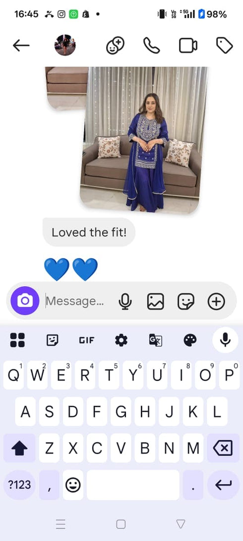 Purple Drape Skirt Set with Embroidered High-Low Top