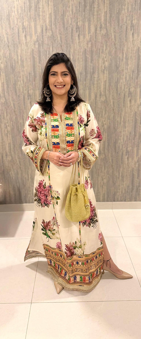 White Kareena Kapoor Kaftan Dress