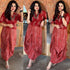 Jaipuri Maroon Drape Skirt Set For Women