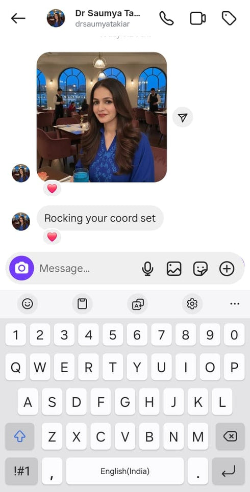 Pakistani Blue Kaftan Coord Set