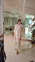 Off White Drape gown with Neon Jacket - DC Mumbai