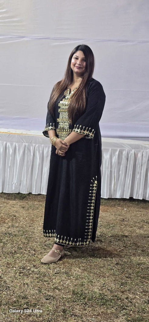Party Black Kaftan Dress