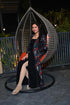 Black Dress with Printed Jacket