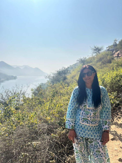 Blue Green Farshi Set