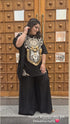 Heavily Embroidered Black Kaftan with Pant