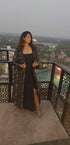 Black Dress with Printed Jacket