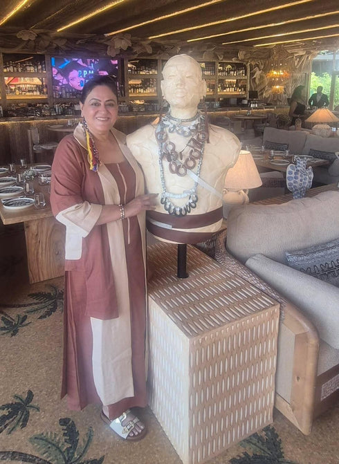 Beige Brown Zipper Dress with Designer Jacket