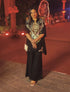Heavily Embroidered Black Kaftan with Pant