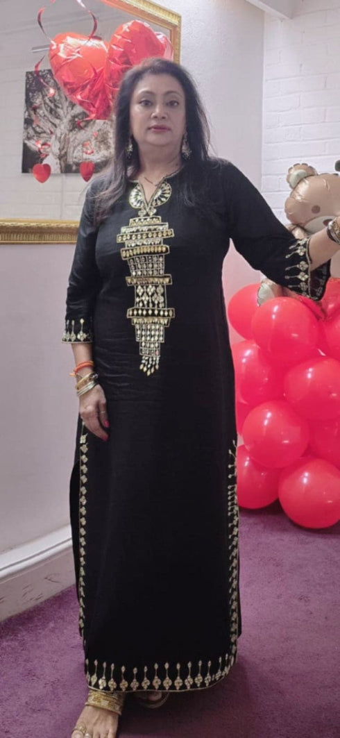 Party Black Kaftan Dress