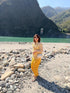 Yellow Cutwork Kurta with Dhoti and Singlet