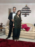 Green Velvet Cutwork 3 Piece Farshi Set