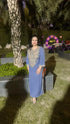 Dark Denim Gold Kaftan Dress