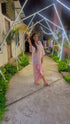 Pink Cutwork Kurta with Dhoti and Singlet