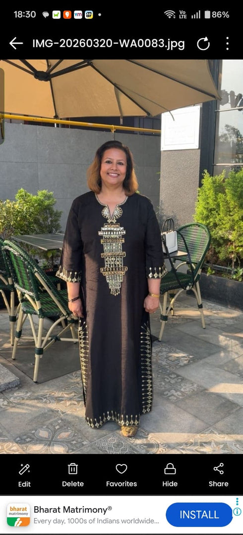Party Black Kaftan Dress