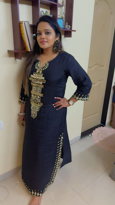 Party Black Kaftan Dress