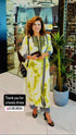 (Kajol) Tie Dye Green Drape Sari Kurta Set