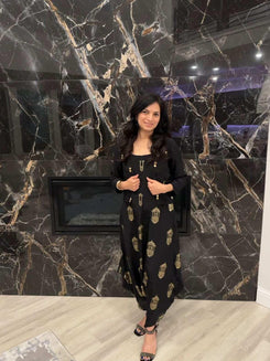 Black Gold Jumpsuit with Jacket
