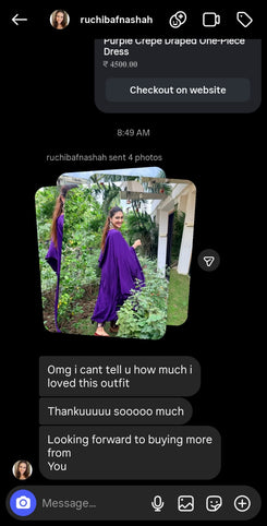 Purple Crepe Draped One-Piece Dress