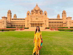 Yellow Ikat Kaftan Dress