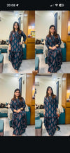 Dark Green Dhoti Skirt Dress with Neckpiece