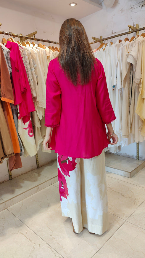 Pink Rose Shirt Coord Set