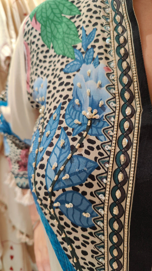 Hand Embroidery Floral Coord Set