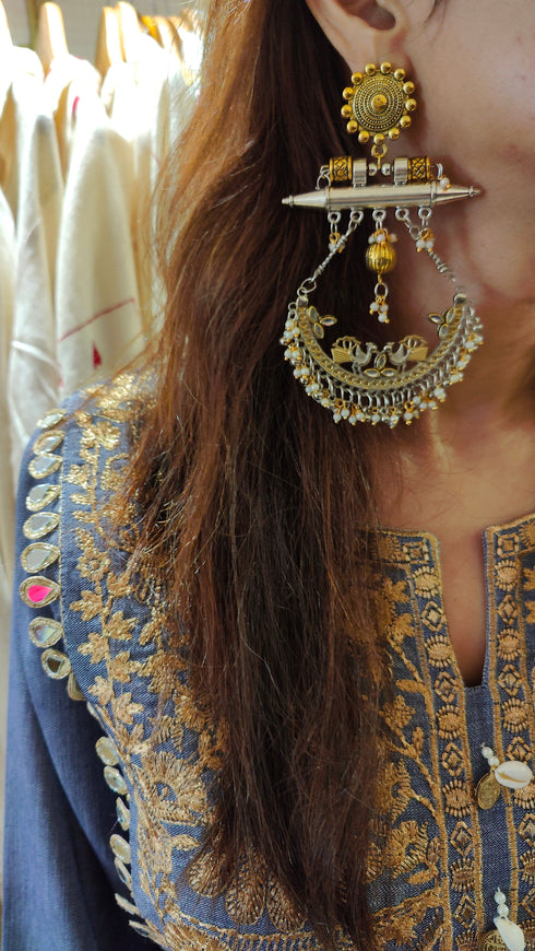 Denim Gold Kaftan Dress