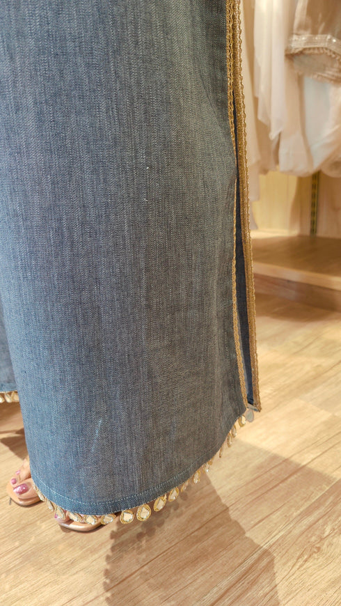 Denim Gold Kaftan Dress