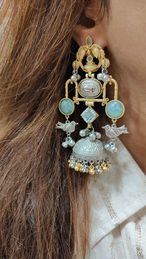 Dual Tone Green Bird Jumka