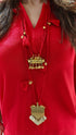 Red Coord Set with Necklaces