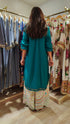 Long Green Kurta With Printed Pant