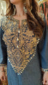 Dark Denim Gold Kaftan Dress