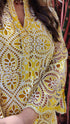 Yellow Cutwork Kurta with Dhoti and Singlet