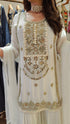 Snow White Embroidered Sharara Set