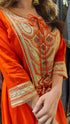 Rust Orange Set with Embroidered Yoke