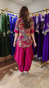 Printed Maroon Jumpsuit with Jacket