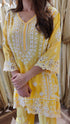 Yellow Cutwork Chikan Hand Embroidery Set