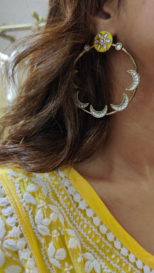Yellow Cutwork Chikan Hand Embroidery Set
