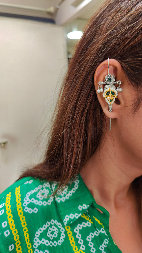 Oxidised Green Statement Ear Cuff